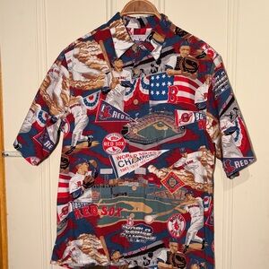 REYN SPOONER Boston Red Sox Hawaiian Shirt MLB Baseball World Series Medium